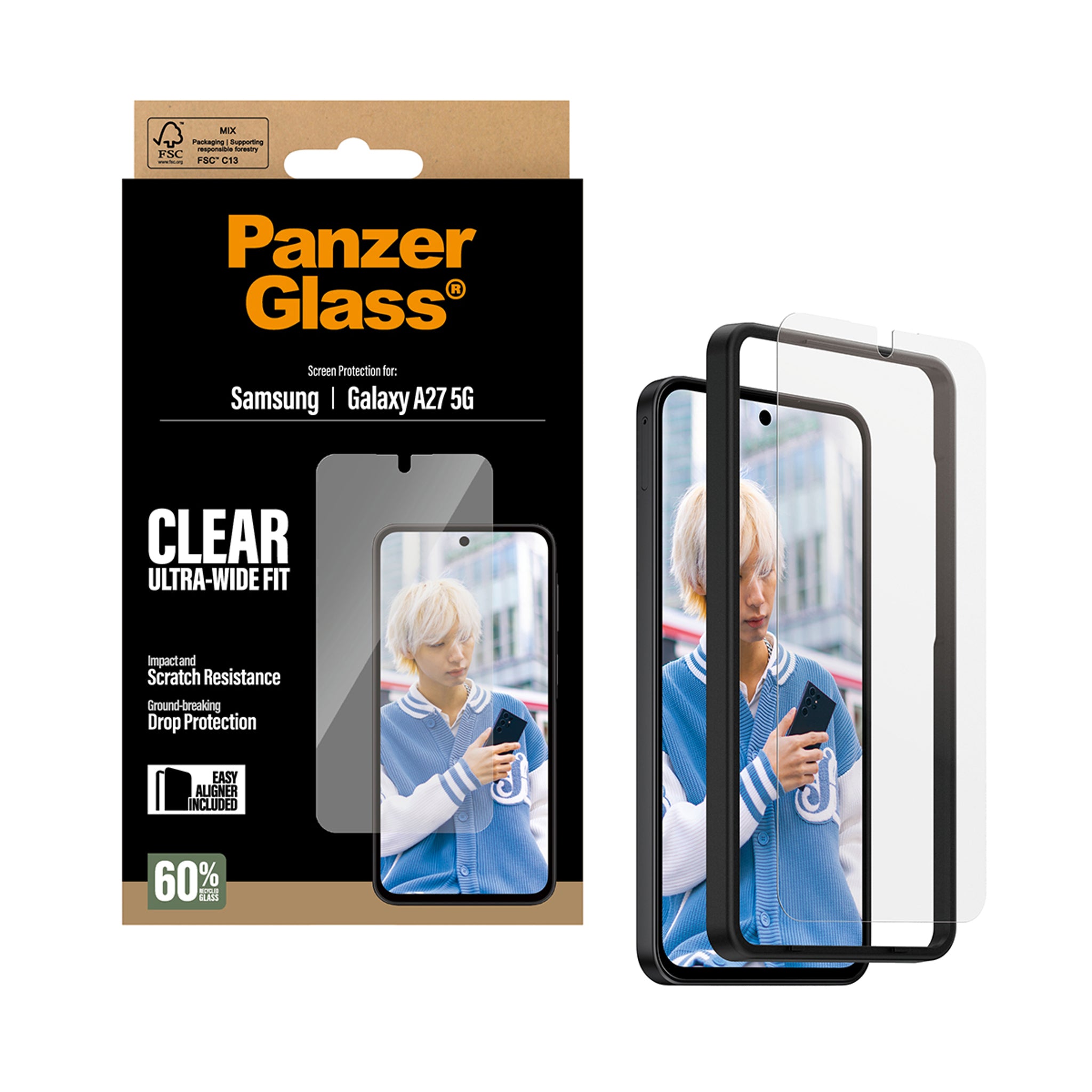 PanzerGlass® Skærmbeskyttelse Samsung Galaxy A27 5G | Ultra-Wide Fit m. EasyAligner